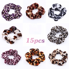 Wholesale Velvet Velvet Pig Large Intestine Large Fabric Leopard Print Hair Band