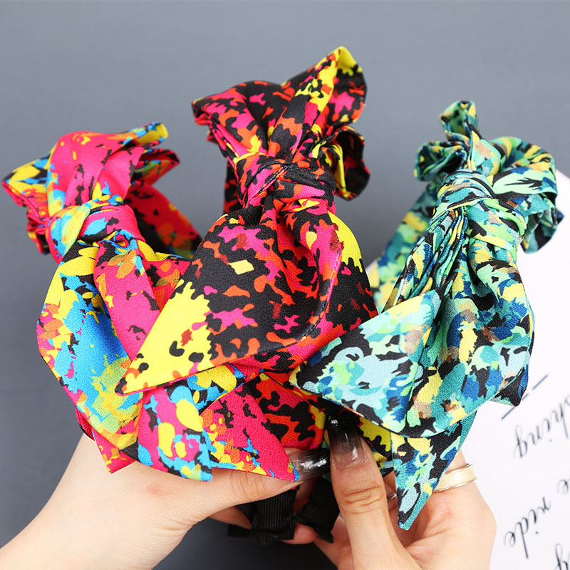Wholesale Camouflage Fluorescent Trend Bow Fashion Ol Hair Band