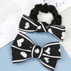 Wholesale Korean Love Knit Bow Furry Hair Clip