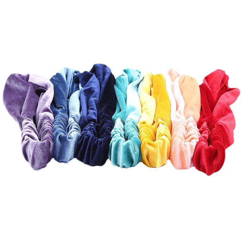 Wholesale Pierced Cross Yoga Sports Korean Velvet Hair Band