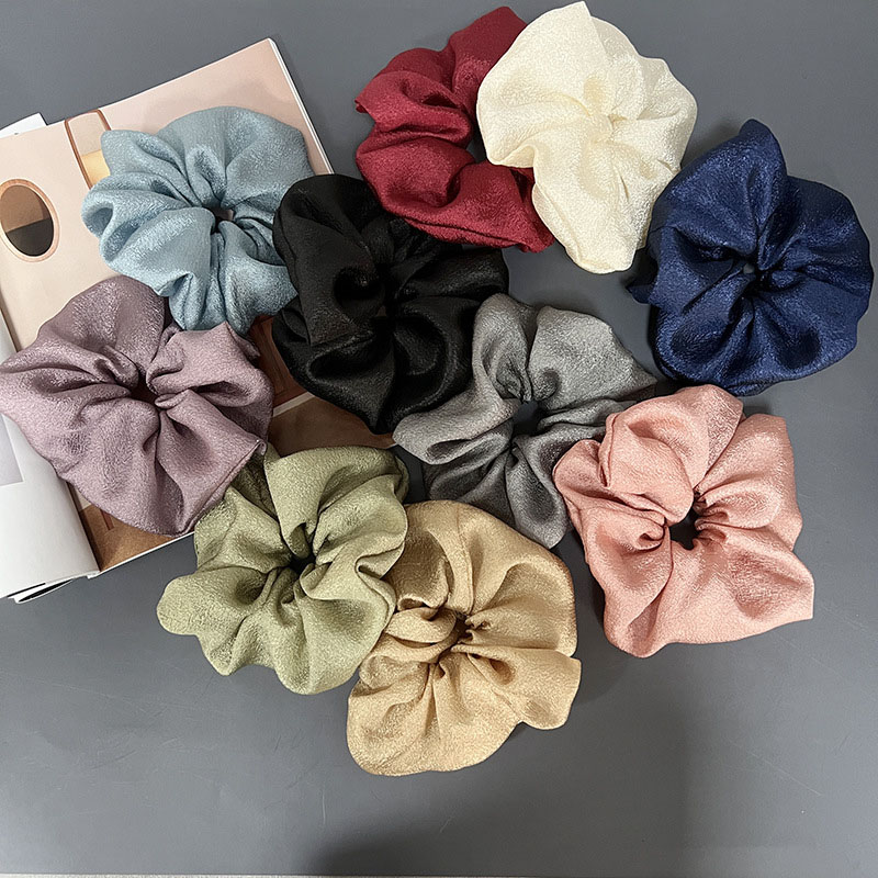 Wholesale Korean Flash Satin Elegant Solid Color Large Intestine Hair Band