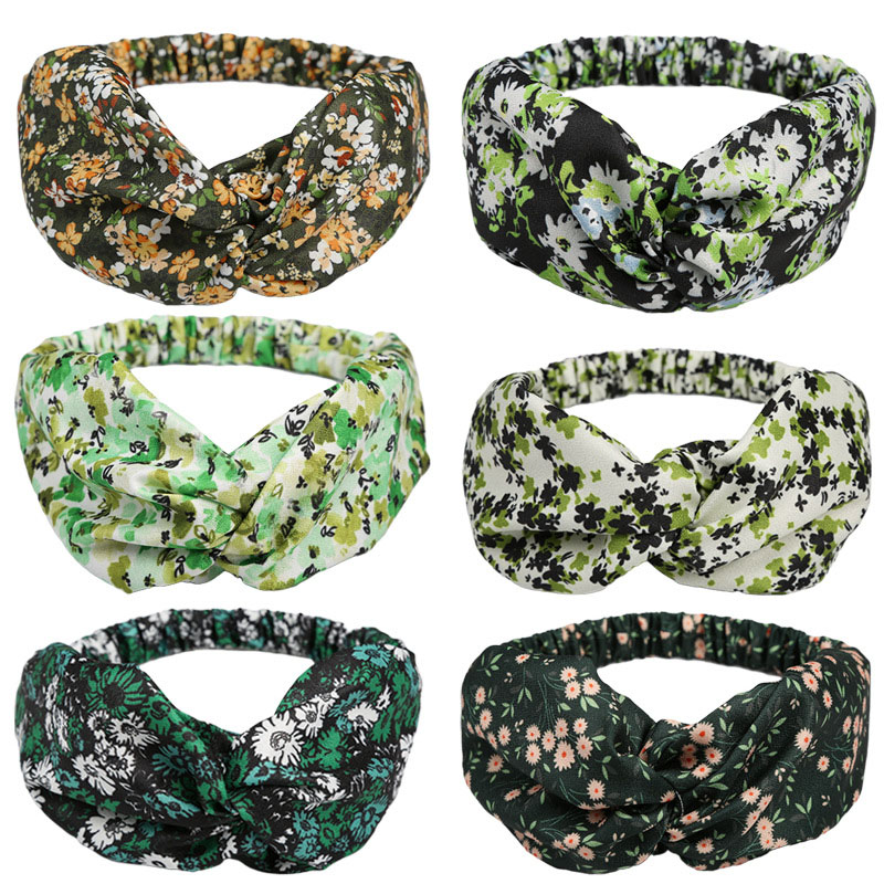 Wholesale Forest Floral Retro Wide Edge Pierced Simple Hair Band