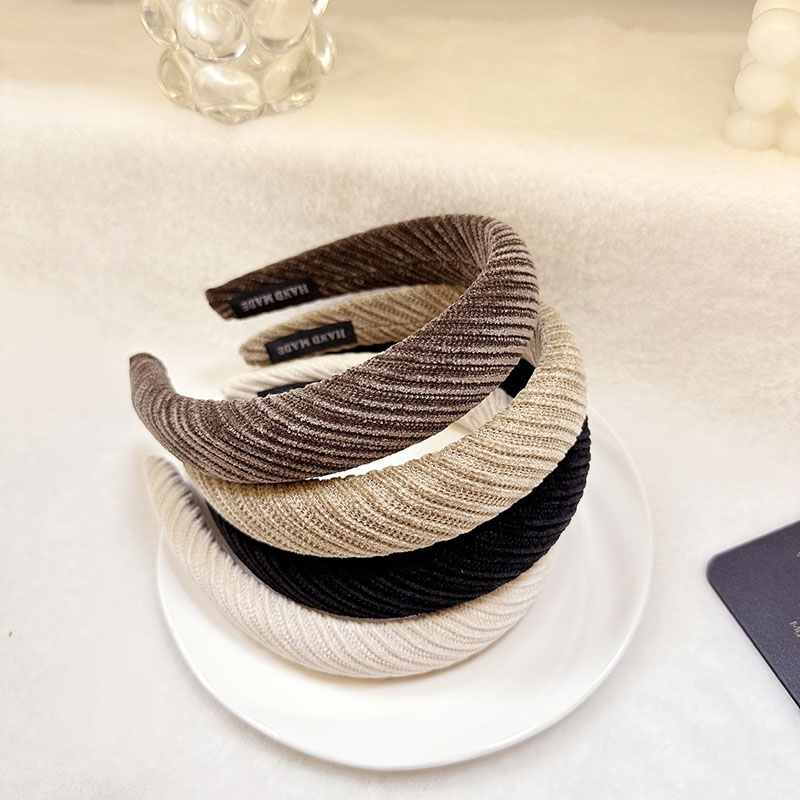 Wholesale Korean Retro Twill Corduroy Sponge Pressed Hair Band