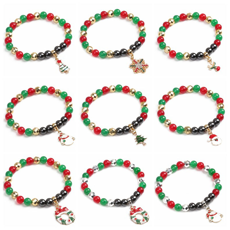 Wholesale Magnetic Black Gallstone Snowflake Christmas Bracelet