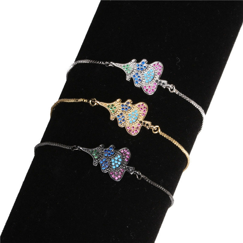 Wholesale Micro Zirconia Adjustable Christmas Santa Bracelet
