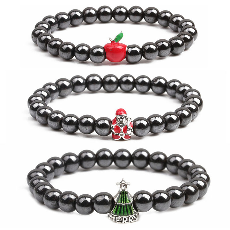 Wholesale Magnetic Black Gallstone Santa Claus Bracelet