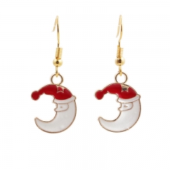 Wholesale Christmas Santa Claus Moon Santa Hat Earrings
