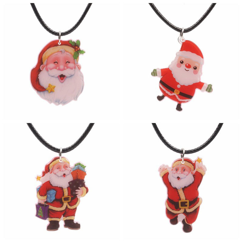 Wholesale Christmas Fashion Santa Claus Pendant Necklace