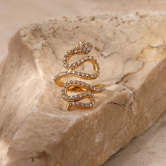 Wholesale Exaggerated Personality Creative Diamond-set Snake Finger Ring