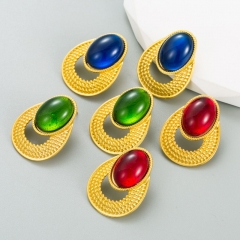 Wholesale Vintage Simple Resin Gold Fashion Earrings