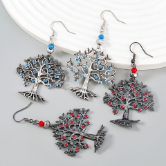Wholesale Fashion Simple Alloy With Diamonds Tree Of Life Korean Earrings