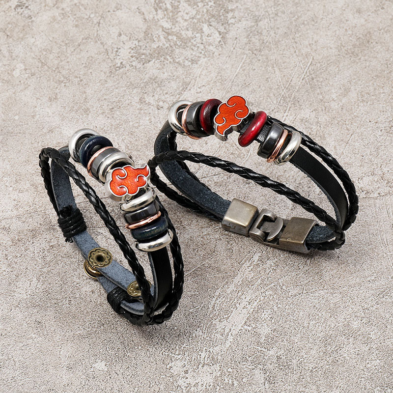 Pulsera Punk De Cuero Trenzado