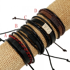 Vintage Braided Multi-layer Cowhide Adjustable Simple Bracelet