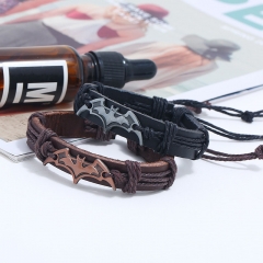 Pulsera Trenzada De Aleación De Cuero De Vaca