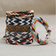 Colorful Waxed Cord Couple Ethnic Hand-woven Bracelets