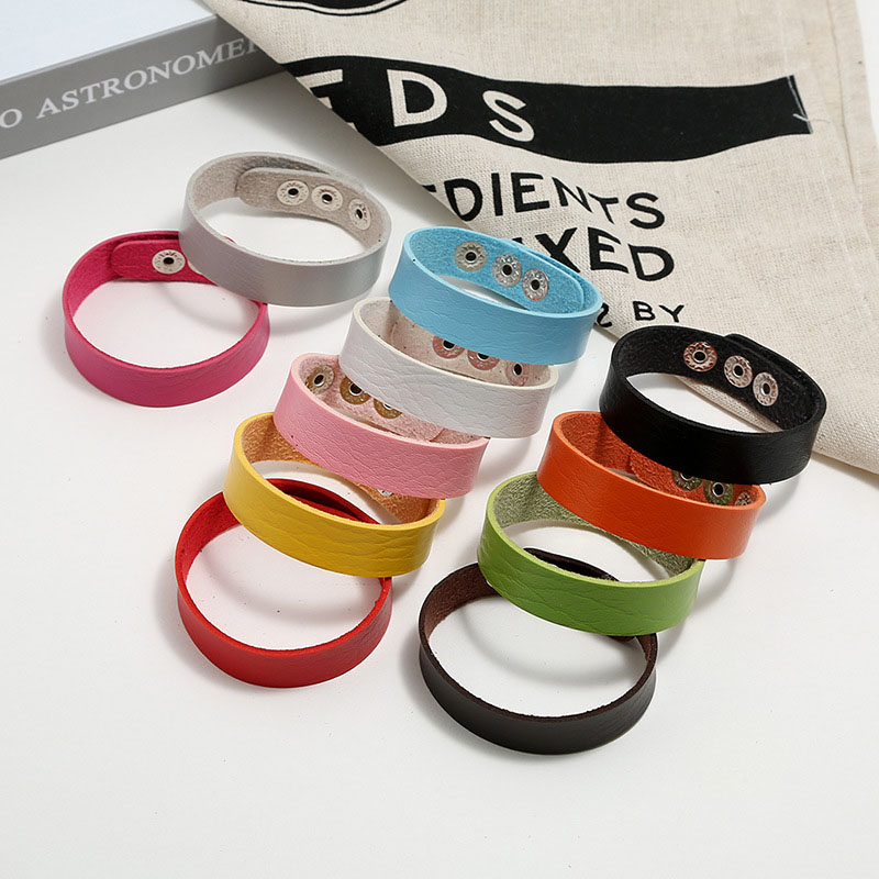 Korean Version Of Ladies Adjustable Leather Color Bracelet Simple