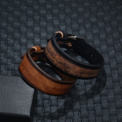 Pulsera Vintage Sencilla De Cuero Para Hombre