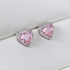 Simple Exquisite And Lovely Heart-shaped Zircon Earrings