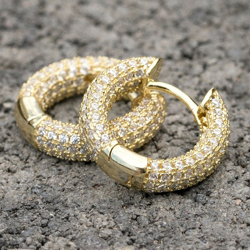 Fashion Ol Round Full Circle Zirconia Earrings