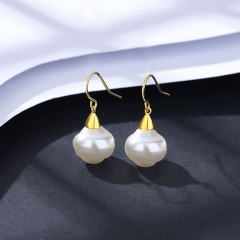 Wholesale Light Luxury 925 Sterling Silver Baroque Freshwater Pearl Earrings