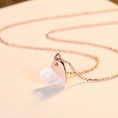 Wholesale S925 Silver Pendant Heart O-shaped Chain Simple Fashion Necklace