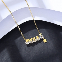 Wholesale Letter Pendant Sterling Silver S925 Silver Zirconium Plated 14k Gold Korean Version Of The Delicate Necklace
