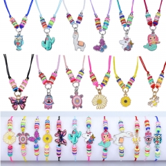 Wholesale Mermaid Butterfly Bee A Variety Of Cartoon Children's Necklace Bracelet Set