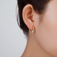 Wholesale Geometric Simplicity Zirconia Copper Gold Plated Light Luxury Earrings