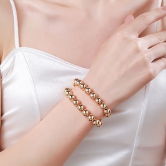 Wholesale Round Bead Beach Geometric Stretch Color Preserving Plated Bracelet