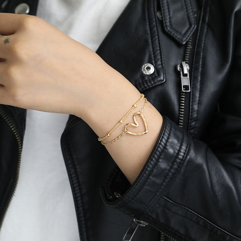 Wholesale Copper Love Stainless Steel Clavicle Gold Plated Bracelet