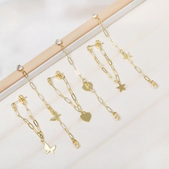 Wholesale Paperclip Gold-plated Butterfly Simple U-shaped Earrings