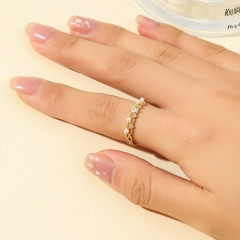 Wholesale Japanese And Korean Micro Zircon Set Simple Light Luxury Fashion Open Ring