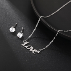 Wholesale Simple Love Zircon Necklace