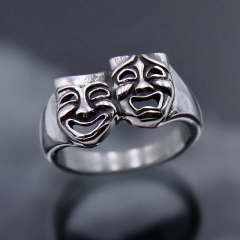 Wholesale Hippop Rock Smile Crying Human Face Ring