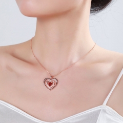 Wholesale Simple Mom Infinite Heart Pendant Mother's Day Necklace