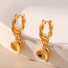 Wholesale Brass Plated 18k Real Gold Sweet Love Dangles Light Luxury French Earrings