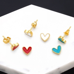 Wholesale Simple 18k Gold Plated Oil Drop Heart Earrings