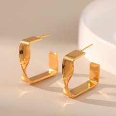 Wholesale Twisted Geometry French Minimalist Earrings
