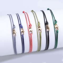 Wholesale Simple Hand Rope Waxed Wire Multi-layer Copper Clasp Bracelet