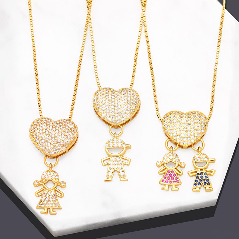 Wholesale Love Heart Couple Necklace Clavicle Chain