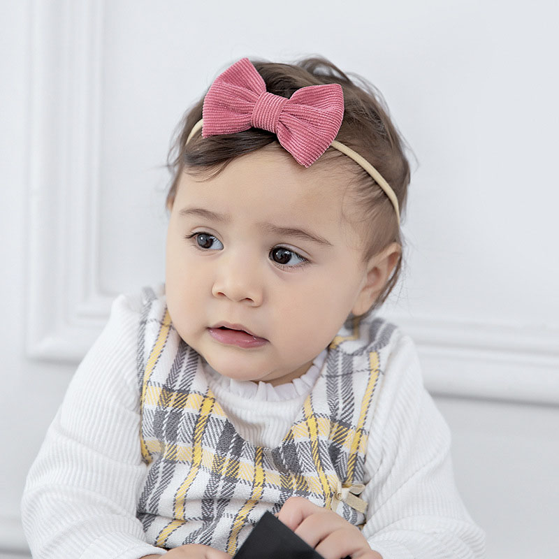 Children's Super Soft And Cute Multi-coloured Corduroy Bow Headband Supplier