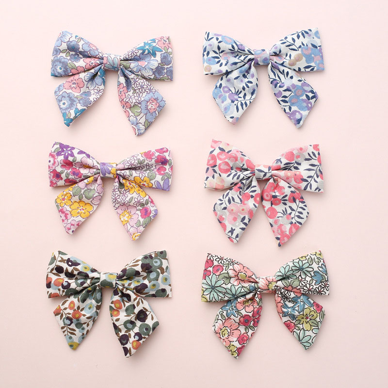 Cotton And Linen Printed Bow Children's Hairband Supplier