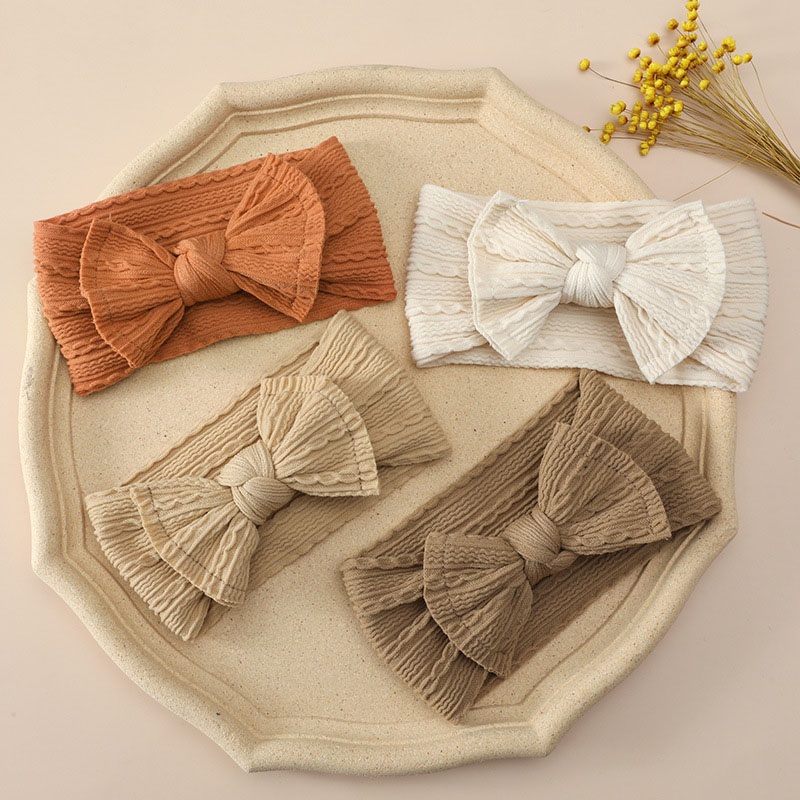 Super Soft Jacquard Nylon Baby Wide Edge Headband Supplier