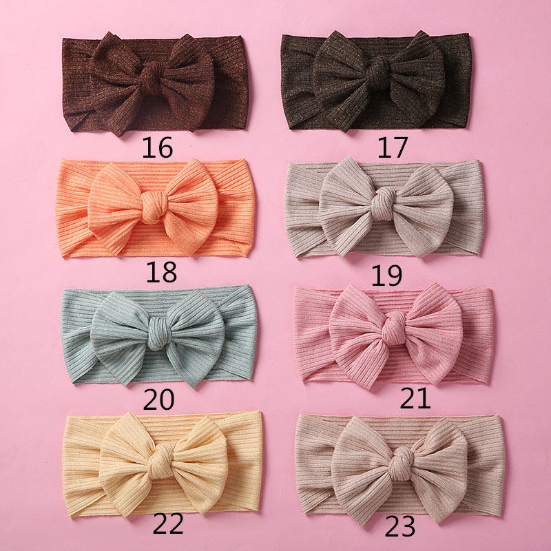 Knitted Bow High Elasticity Wide Edge Baby Boneless Hairband Supplier