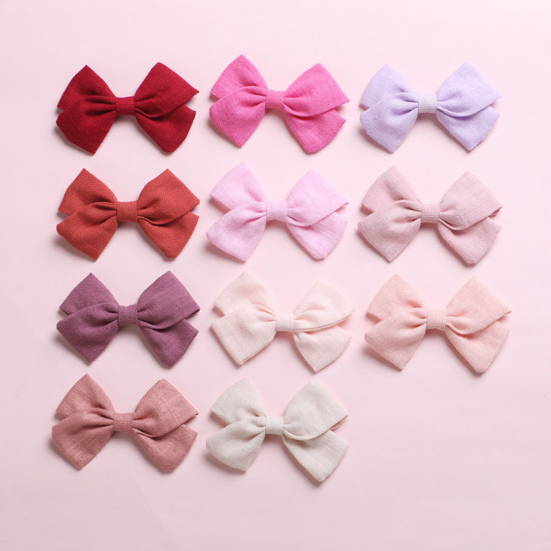 Bamboo Cotton Bow Children's Cute Cotton Pair Of Clips Supplier