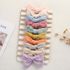 Fabric Bow Handmade Nylon Baby Floral Hairband Set Supplier