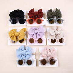 Baby Bow Nylon Hairband Sunglasses Two-piece Set Supplier