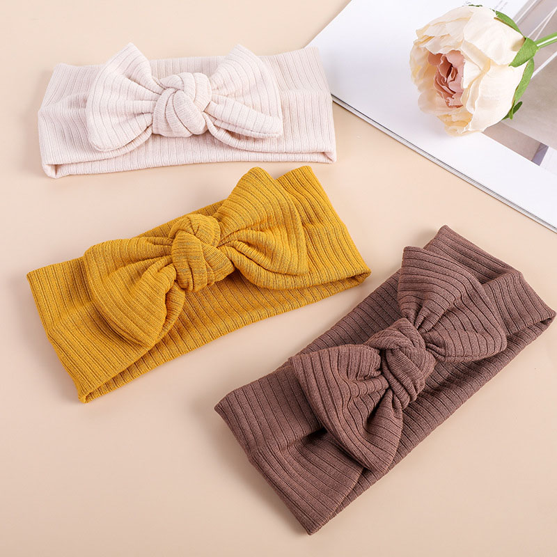 Baby Knitted Stretchy Non-marking Bow Hairband Supplier