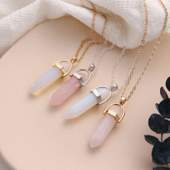 Bullet Natural Crystal Stone Pendant Collarbone Necklace Supplier