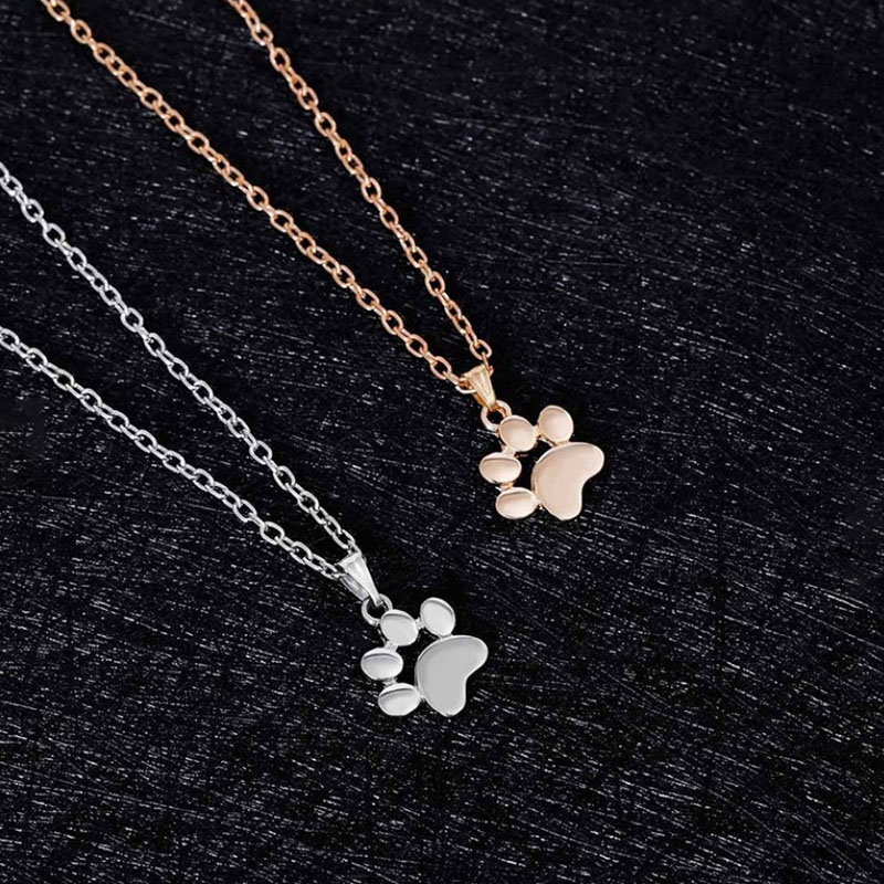 Animal Cat Paw Footprint Alloy Pendant Necklace Vendors